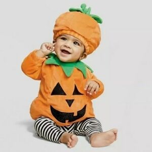 NWT Hyde & Eek Infant Baby Pumpkin Jack-O-Lantern Halloween Costume w/ Hat NEW